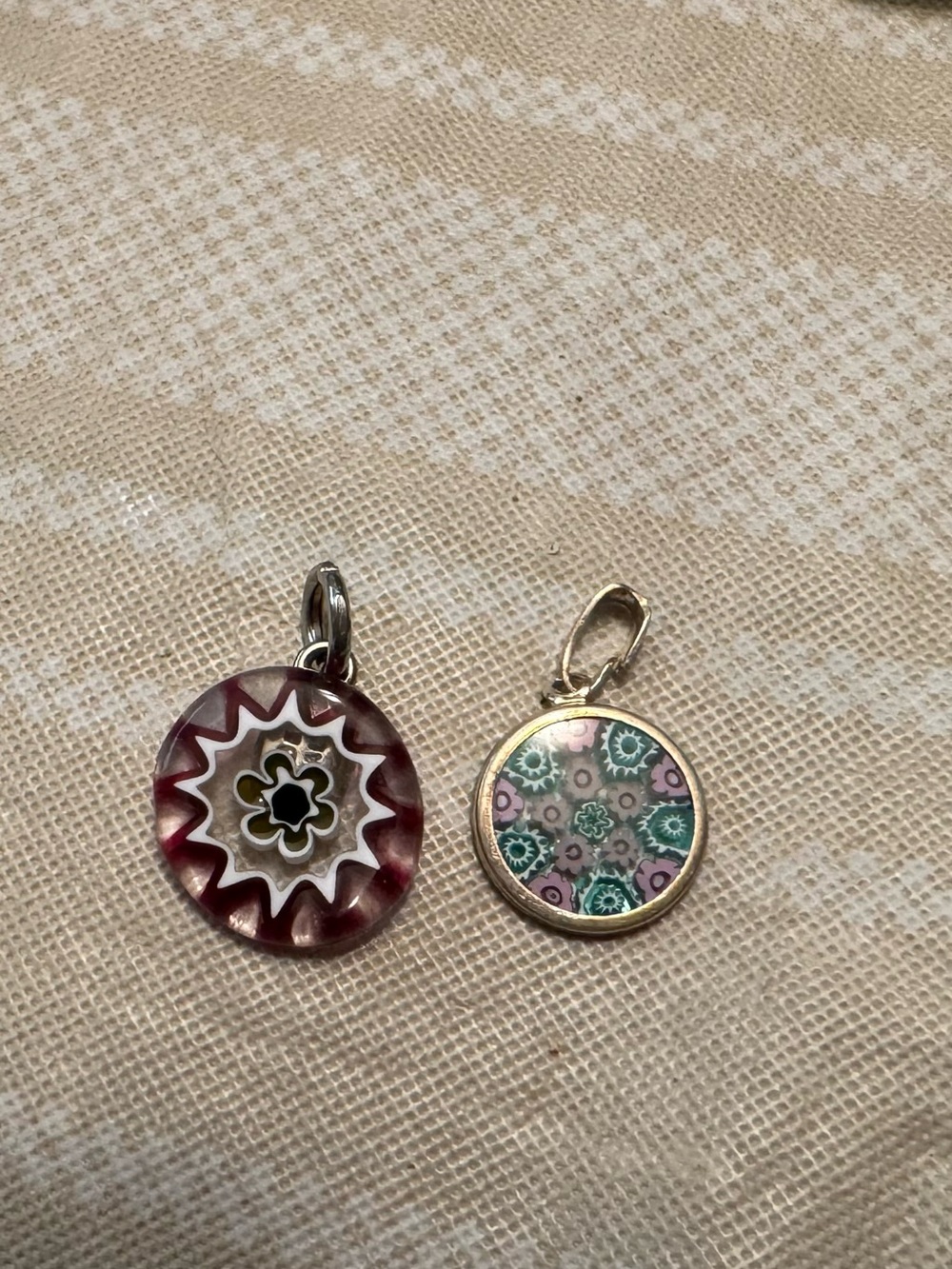 Round Millefiori Glass Pendant Charms